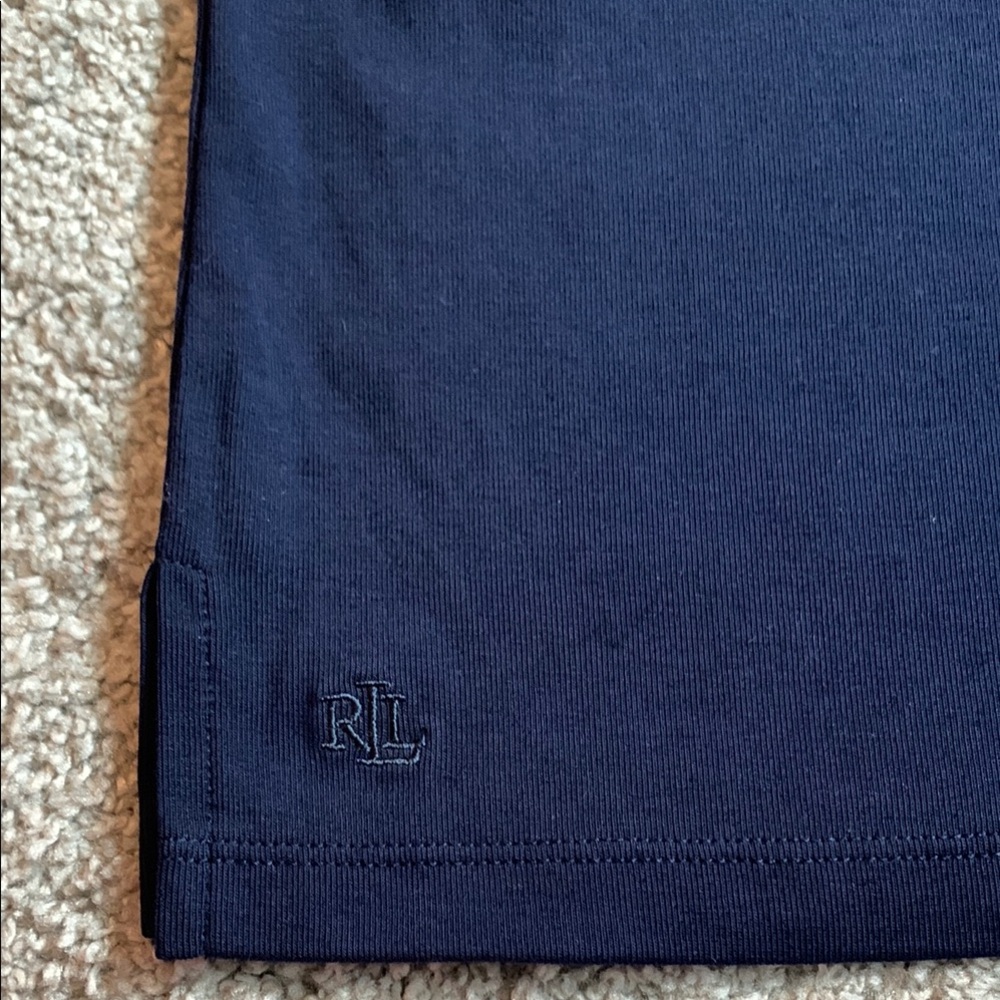 Lauren Ralph Lauren Navy Blouse with Red Sleeve Ties Prep Preppy Patriotic XL - Picture 6 of 8
